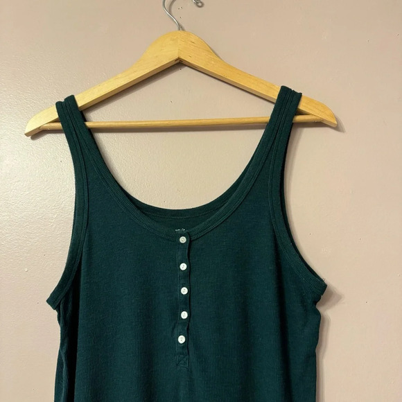Aerie No BS Henley Button Tank Dark Teal Women Size XL - Picture 3 of 6